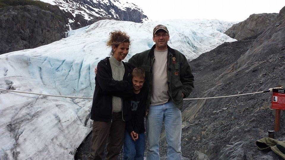 Jones Family near glaciers